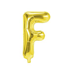 Balon foliowy „litera F”, złota, 40 cm [balon na powietrze]