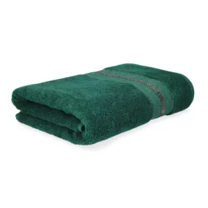 Ręcznik DUKE z paskami lureksowymi zielony 70x130 cm HOMLA