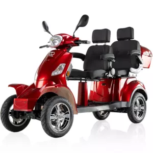 Skuter elektryczny, pojazd inwalidzki dwuosobowy BILI BIKE SHINO QUADRO F2 czerwony