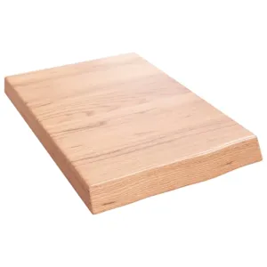 Półka, brązowa, 40x60x(2-6) cm, lakierowane lite drewno dębowe