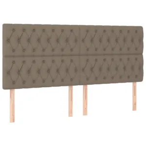 Zagłówki do łóżka, 4 szt., taupe, 100x7x78/88 cm, tkanina
