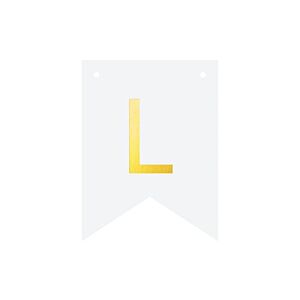 Baner DIY, 16 cm, biały, literka "L" [stwórz swój napis na imprezę,dekoracja]