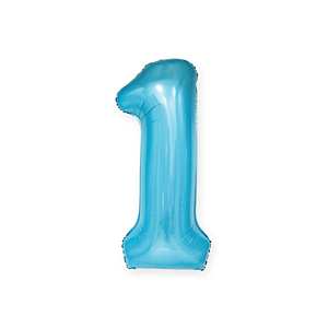 Balon foliowy "cyfra 1", niebieska, 100 cm [balon na hel, cyfra duża, urodziny]