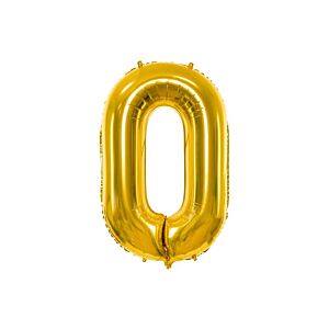 Balon foliowy "cyfra 0", złota, 100 cm [balon na hel, cyfra duża, urodziny]