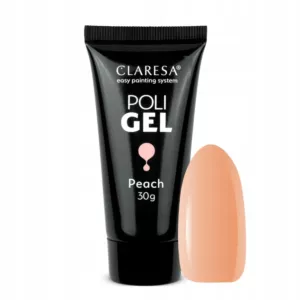 CLARESA Żel budujący do paznokci POLI GEL Peach - 30g