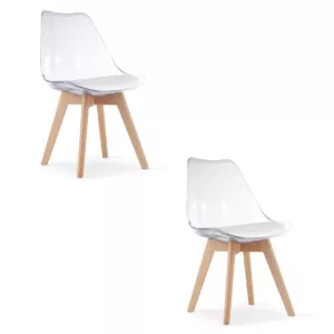 Krzesło MARK - przezroczyste / nogi naturalne x 2