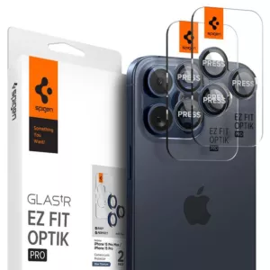 Spigen Optik.TR EZ Fit Camera Lens Protector 2-Pack - Szkło ochronne na obiektyw do iPhone 15 Pro / 15 Pro Max / iPhone 14 Pro / 14 Pro Max (2 szt) (Blue Titani