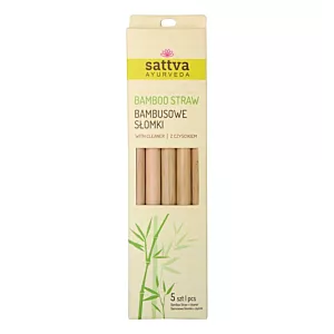 Sattva Bambusowe słomki z czyścikiem 5 + 1