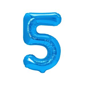 Balon foliowy "cyfra 5", ciemno niebieska, 100 cm [balon na hel, cyfra duża, urodziny]