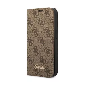 Guess 4G Metal Camera Outline Booktype Case - Etui iPhone 14 Plus (brązowy)