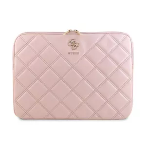 Guess Quilted 4G Sleeve - Etui na notebooka 13" / 14" (różowy)