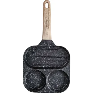 PATELNIA MARMURKOWA 3 W 1 DO JAJEK NALEŚNIKÓW PLACKÓW GRILL KLAUSBERG KB-7816 CZARNA