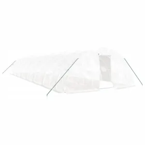 Szklarnia ze stalową ramą, biała, 80 m², 16x5x2,3 m