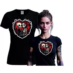 KOSZULKA DAMSKA T-SHIRT PREZENT MIŁOŚĆ AŻ PO GRÓB, ZAKOCHANI GOTH ROMANCE 3