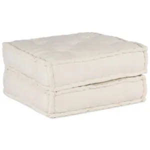 Pufa modułowa kremowa 70x70x36 Tkanina