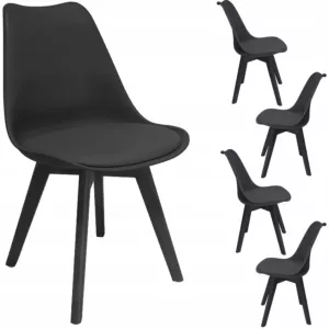 4 x Krzesło OSLO czarne + nogi czarne