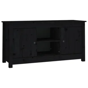 Szafka pod telewizor, czarna, 103x36,5x52 cm, drewno sosnowe