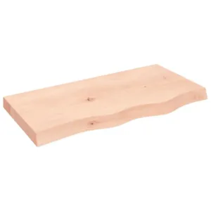 Półka, 80x40x(2-6) cm, surowe lite drewno dębowe