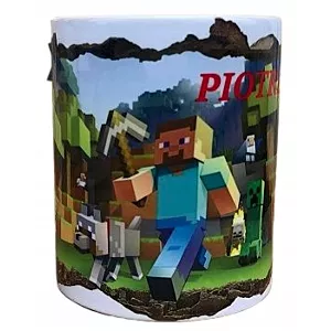 KUBEK MINECRAFT DLA DZIECKA GRACZA PREZENT + IMIĘ