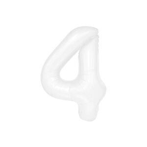 Balon foliowy "cyfra 4", biała, 100 cm [balon na hel, cyfra duża, urodziny]