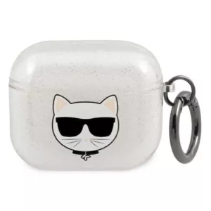 Karl Lagerfeld Choupette Head Glitter - Etui AirPods 3 (srebrny)