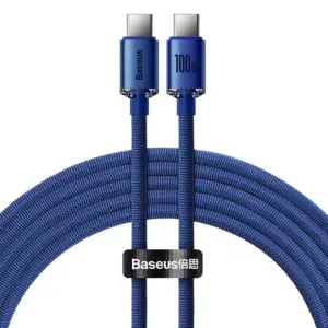 Kabel USB-C do USB-C Baseus Crystal, 100W, 2m (niebieski)
