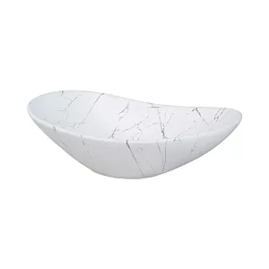 Umywalka nablatowa, asymetryczna, Lena, 62x36x16 cm, biały
