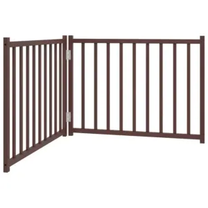 Składana bramka dla psa, 2 panele, brązowy dąb, 160 cm, drewno