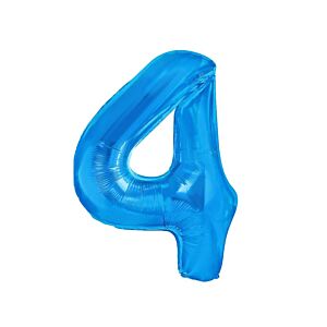 Balon foliowy "cyfra 4", ciemno niebieska, 100 cm [balon na hel, cyfra duża, urodziny]
