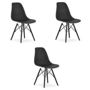 Krzesło OSAKA czarne / nogi czarne x 3