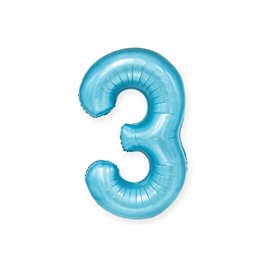 Balon foliowy "cyfra 3", niebieska, 100 cm [balon na hel, cyfra duża, urodziny]