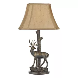 Lampa stołowa Gulliver Deer Table Lamp in Aged Brass With Shade