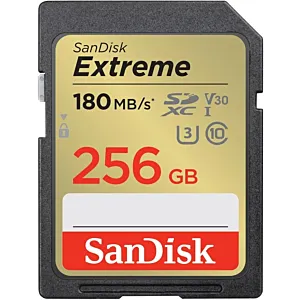 KARTA SANDISK EXTREME SDXC 256 GB 180/130 MB/s C10 V30 UHS-I U3