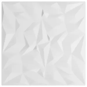 Panele ścienne, 48 szt., białe, 50x50 cm, XPS, 12 m², ametyst