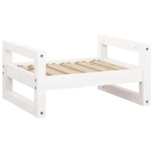 Legowisko dla psa, białe, 55,5x45,5x28 cm, lite drewno sosnowe