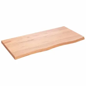 Półka, brązowa, 100x50x(2-4) cm, lakierowane lite drewno dębowe