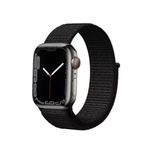 Crong Nylon Reflex - Pasek sportowy do Apple Watch 38/40/41 mm (czarny)