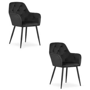 Krzesło DAKAR - czarny aksamit x 2