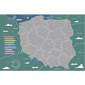 Mapa Polski - Srebrna Mapa Zdrapka