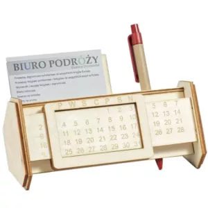 Drewniany kalendarz organizer na biurko GRAWER
