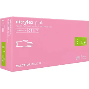 Rękawice Nitrylowe 100 szt. 7-S Nitrylex Pink