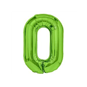 Balon foliowy "cyfra 0", zielona, 100 cm [balon na hel, cyfra duża, urodziny]
