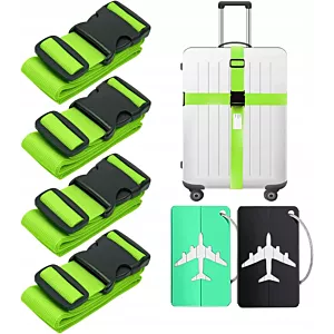 Pas zabezpieczający do walizki zielony na bagaż podróżniczy na samolot