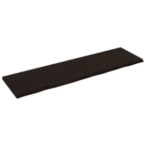Półka, ciemnobrązowa, 180x50x(2-4) cm, wykończone drewno dębowe