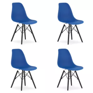 Krzesło OSAKA niebieskie / nogi czarne x 4