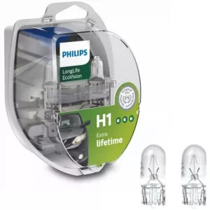 Żywotne żarówki H1 PHILIPS Long Life + W5W