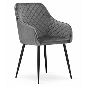 Krzesło NUGAT - szary aksamit / nogi czarne x 1