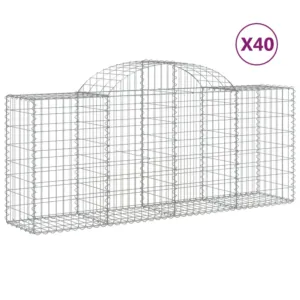 Kosze gabionowe, 40 szt, 200x50x80/100 cm, galwanizowane żelazo