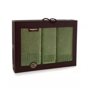 Komplet ręczników Paulo 3 AB 30x50 50x100 70x140 zielony