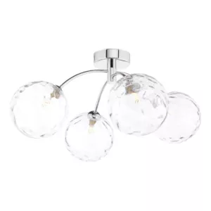 Lampa sufitowa Izzy 4 Light Semi Flush Polished Chrome Clear Dimpled 150mm Glass